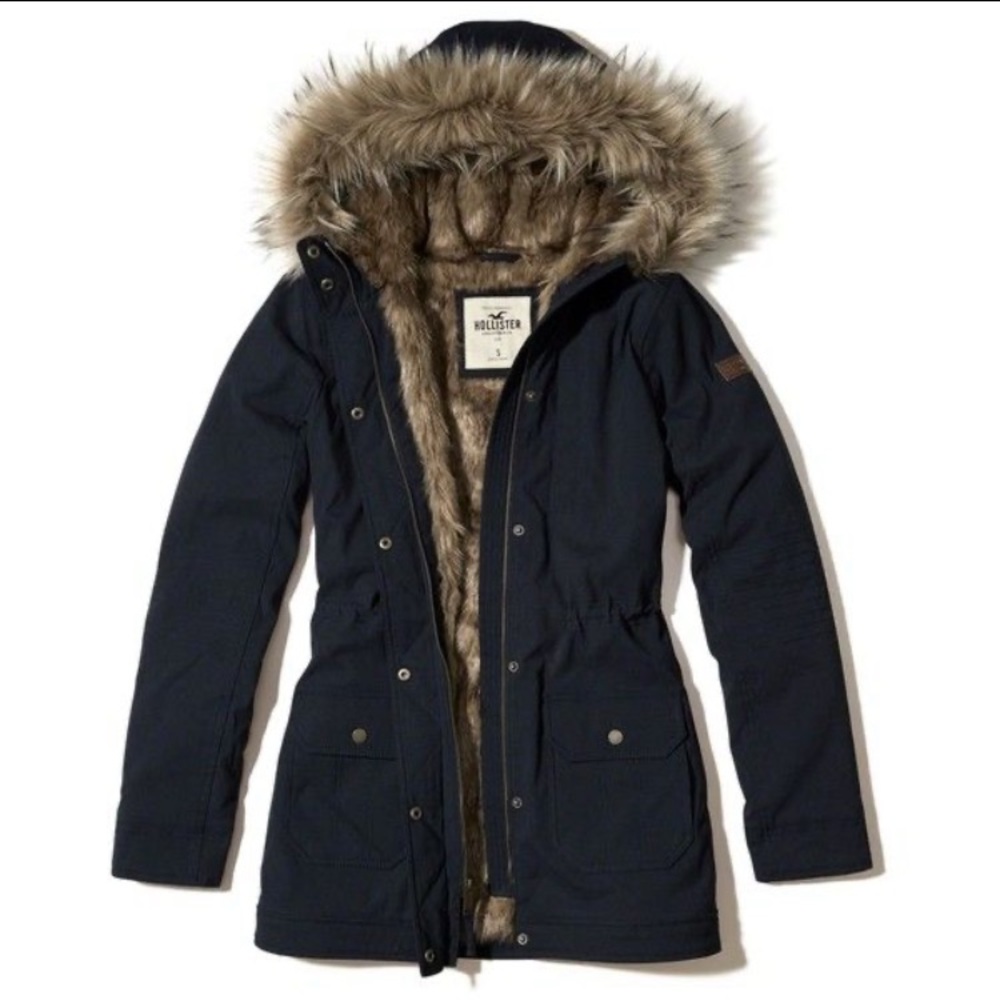 Hollister Faux Fur Winter Jacket size S